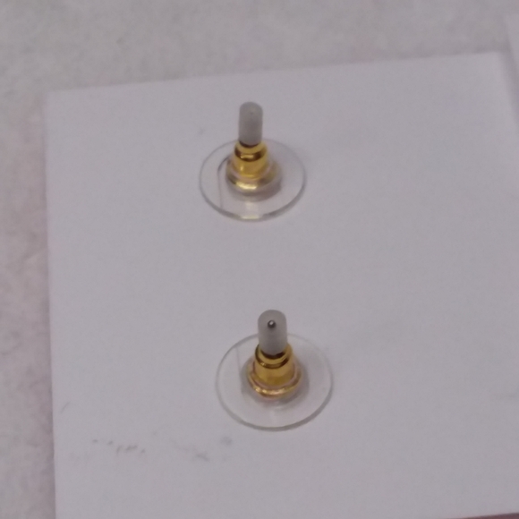 Stud Heart Pierce Earrings Gold Tone Red Rhinestones Juicy Couture - Picture 3 of 4